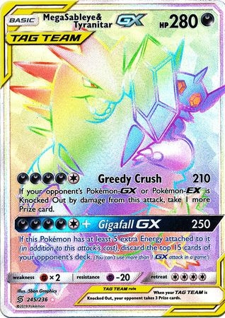 Mega Sableye & Tyranitar GX - 245/236 - Hyper Rare