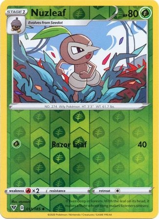 Nuzleaf - 011/185 - Uncommon Reverse Holo