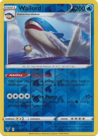 Wailord - 032/185 - Holo Rare Reverse Holo