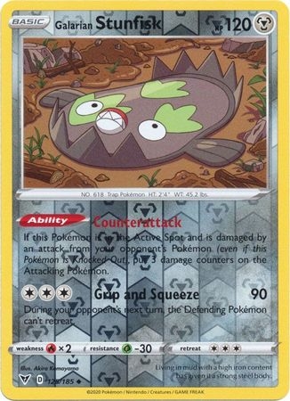 Galarian Stunfisk - 125/185 - Uncommon Reverse Holo