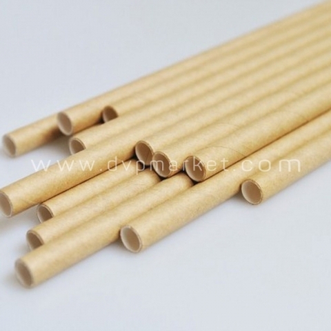 Ống hút giấy Newstar Phi 6 Nâu nhạt - 500 ống