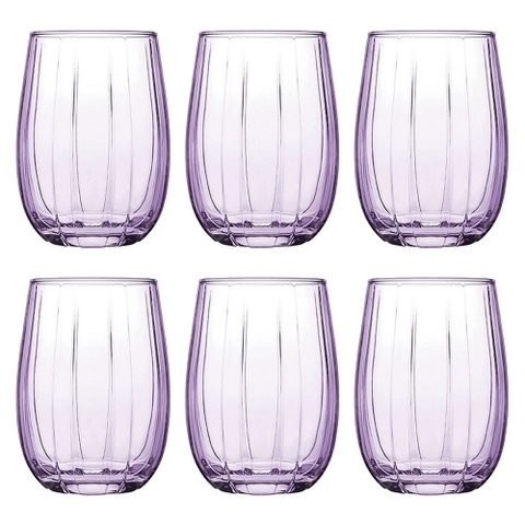 Ly thủy tinh Linka - 420405 - 380ml - Tím (Hộp 6 cái)