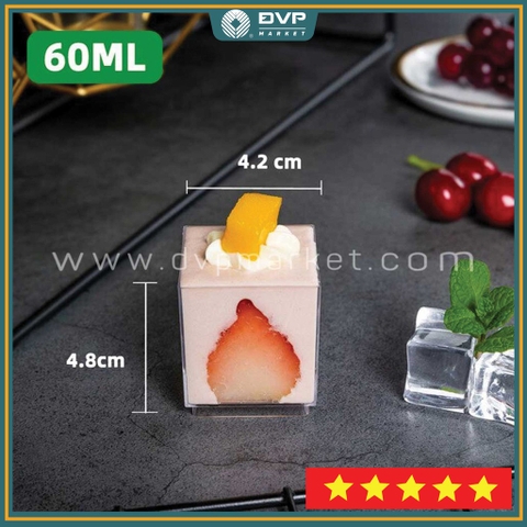 Ly nhựa mousse vuông 4.2x4.8 LC4248 (10c kèm nắp)