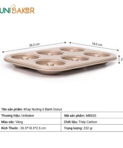 Unibaker - Khay nướng 6 bánh Donut - MB820