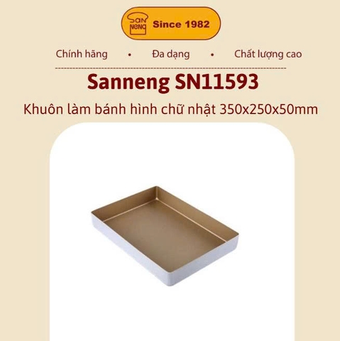 Sanneng SN11593 - Khuôn làm bánh hình chữ nhật 350x250x50mm