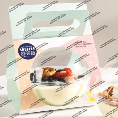 S - Hộp giấy nhựa tròn mousse 500ml HT145 - 600 set/thùng