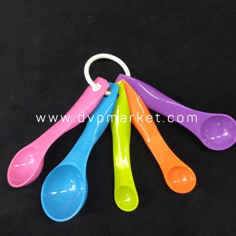 Bộ muỗng đong định lượng - Nhựa - Sắc màu NK (Bộ 5 cái)