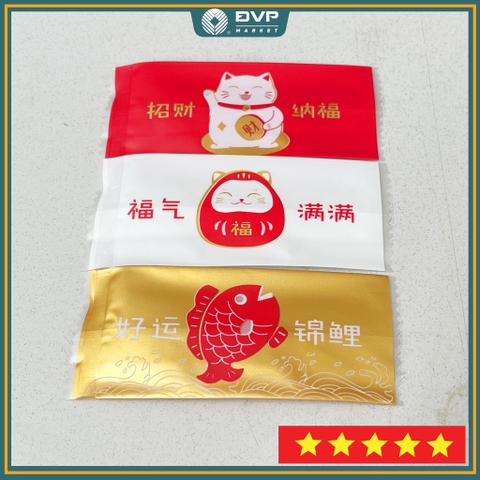 Túi hàn kẹo nougat 4x9cm gấu trúc (Xấp 100)