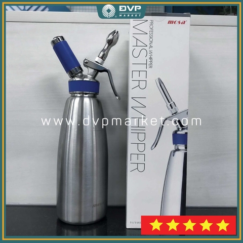 Mosa - Bình xịt kem tươi N2O - Inox - 1L