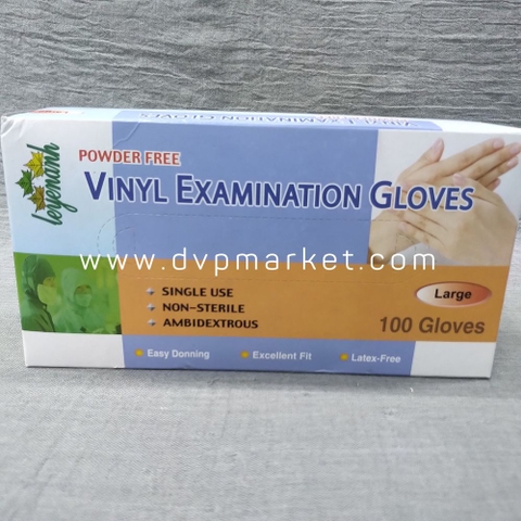 Găng tay Vinyl trong không bột size L