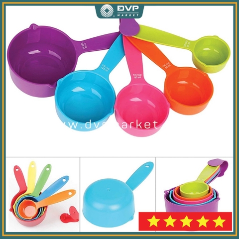 Bộ cup đong định lượng - Nhựa - Loại A (Bộ 5 cái)