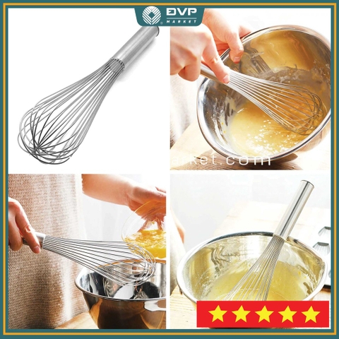 Phới lồng đánh trứng - Inox - Dày nhỏ (25cm)