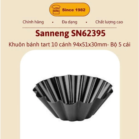 Sanneng SN62395- Khuôn bánh tart 10 cánh 94x51x30mm- Bộ 5 cái