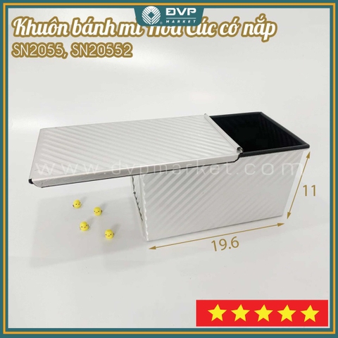 Sanneng SN2055 & SN20552 - Khuôn bánh Sandwich chống dính 450g (kèm nắp)