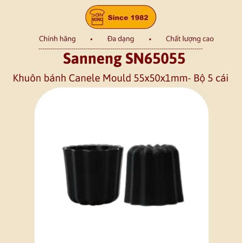 Sanneng SN65055 - Khuôn bánh Canele Mould  55x50mm - Bộ 5 cái