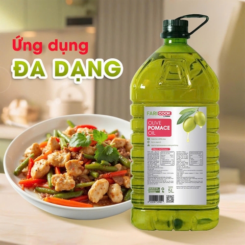 Faricook - Dầu Oliu Pomance lớn 5L (Chai nhựa)