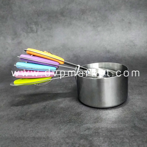 Bộ cup đong định lượng - Inox - Sắc màu (Bộ 5 cái)