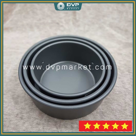 Sanneng SN5027 - Khuôn bánh đen tròn đế liền 6 inch