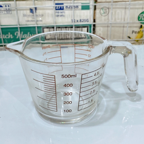 Ca đong thủy tinh - Chữ dỏ - HK (500ml)