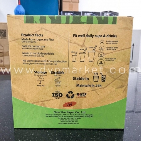 Ống hút giấy Newstar Phi 8 Trắng - 500 ống