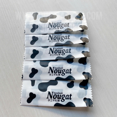 Túi hàn kẹo nougat 4x9.5cm - bò sữa (xấp 200)