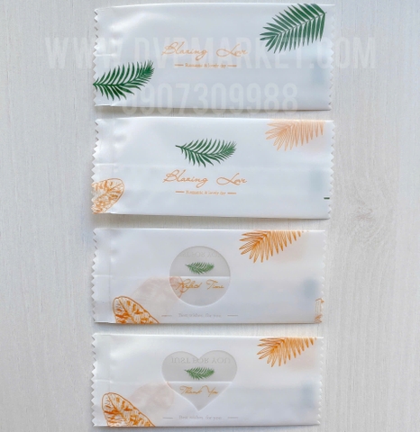 Túi hàn kẹo nougat 4x9.5cm - baxing love (xấp 100)