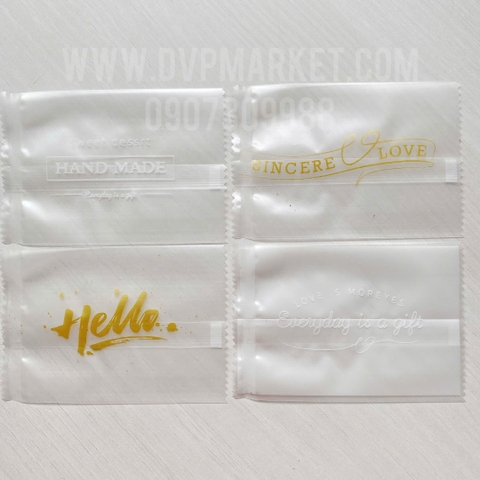 Túi hàn bánh quy - kẹo 7x10cm chữ trắng handmade (Xấp 100)