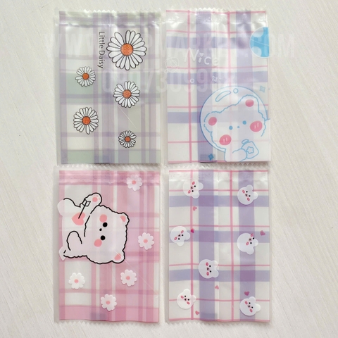 Túi hàn bánh quy - kẹo 7x10cm kẻ caro (Xấp 100)