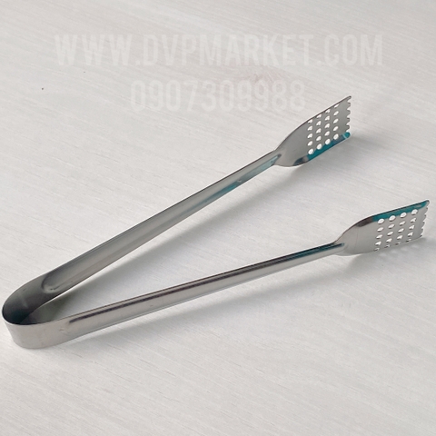 Gắp đa năng inox - Đầu vuông - 18cm