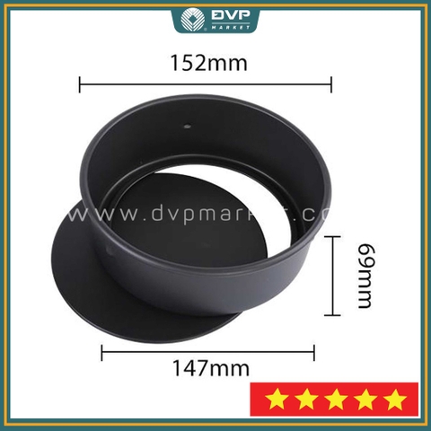 Sanneng SN5025 - Khuôn bánh đen tròn đế rời chống dính 6 inch