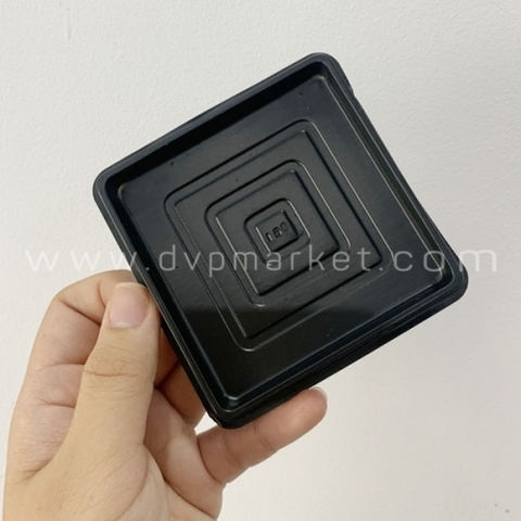 Trung Thu - Hộp bánh nhựa - Vuông  - Đế đen - 150g (Lốc 50c)