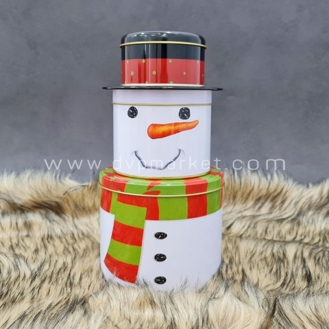 Hộp thiếc 3 tầng (Santa, người tuyết)