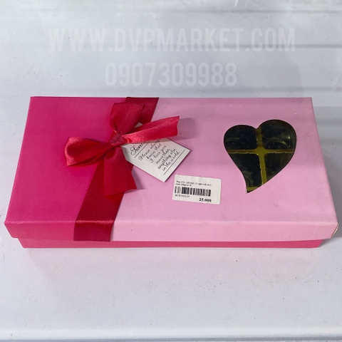 Hộp SCL chữ nhật 18 ngăn mặt kính màu hồng nơ đỏ