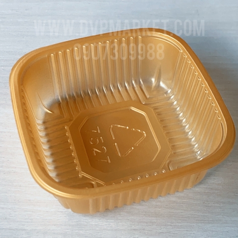 Trung Thu - Khay đựng bánh - Vuông - Vàng - Xấp 50c - 7.5 (75g-100g)