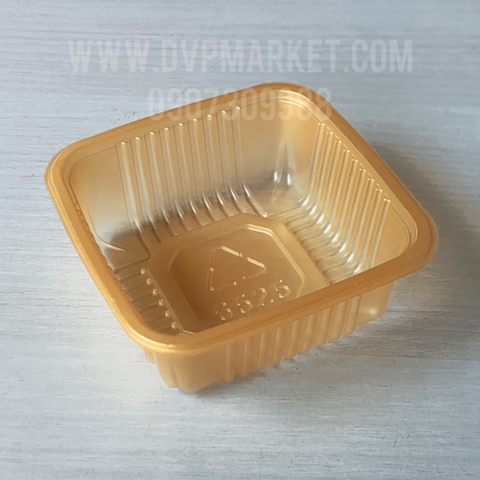 Trung Thu - Khay đựng bánh - Vuông - Vàng - Xấp 50c - 6.5 (50g)