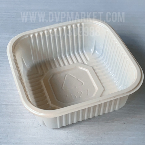 Trung Thu - Khay đựng bánh - Vuông - Kem - Xấp 50c - 7.5 (75g-100g)