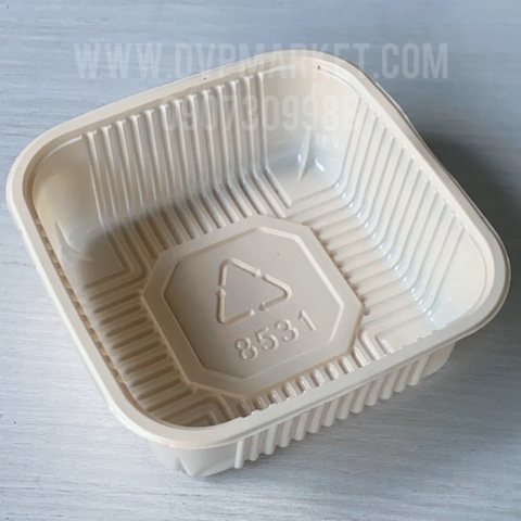 Trung Thu - Khay đựng bánh - Vuông - Kem - Xấp 50c - 8.5 (125g)