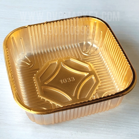 Trung Thu - Khay đựng bánh VN - Vuông - Vàng - Xấp 50c - 10.5 (250-300g)