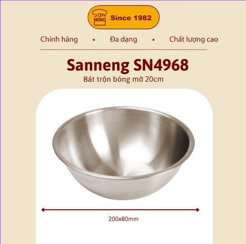 Sanneng SN4968 - Bát trộn bóng mờ 20cm