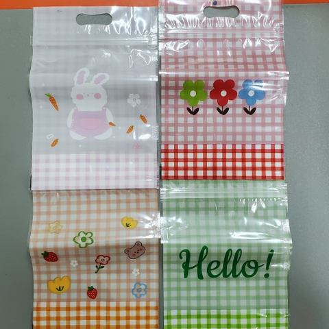 Túi zip trong suốt size 32x26.5x19 - Màu xanh (Xấp 10c)