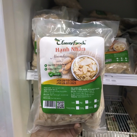 Classy - Hạnh nhân lát không vỏ 500g