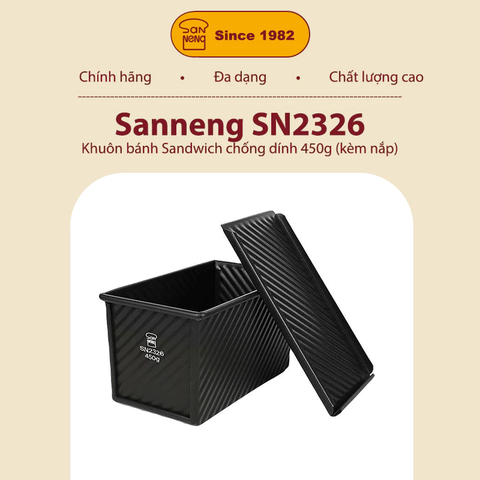 Sanneng SN2326 - Khuôn bánh Sandwich chống dính 450g (kèm nắp)