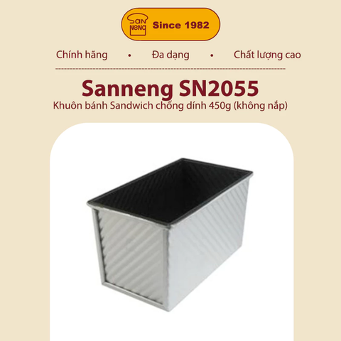 Sanneng SN2055 - Khuôn bánh Sandwich chống dính 450g (ko nắp)