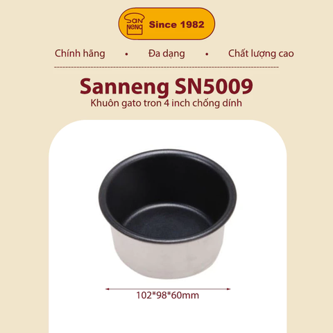 Sanneng SN5009 - Khuôn gato tron 4 inch chống dính