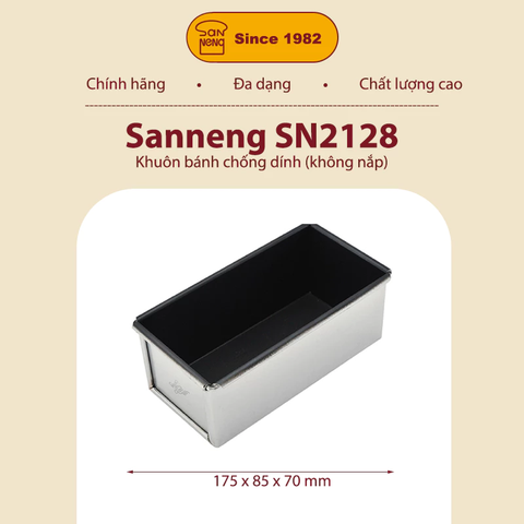 Sanneng SN2128 - Khuôn bánh chống dính 240g 175*85*70mm (ko nắp)