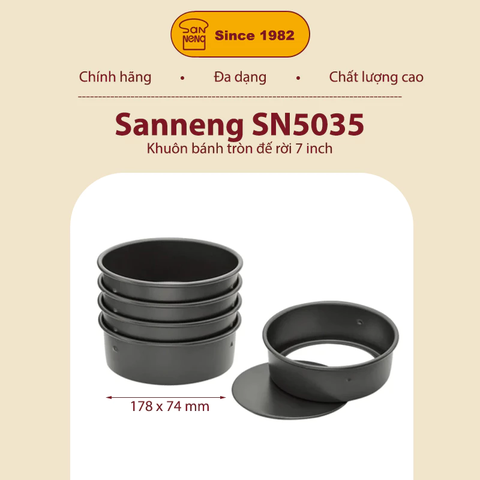 Sanneng SN5035 - Khuôn bánh tròn đế rời 7 inch
