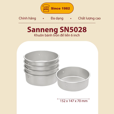 Sanneng SN5028 - Khuôn bánh tròn đế liền 6 inch
