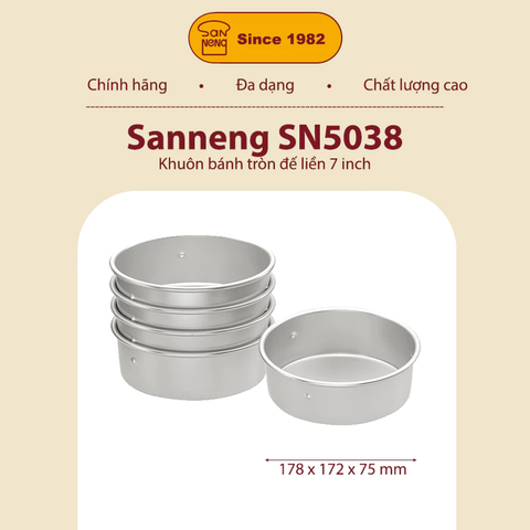 Sanneng SN5038 - Khuôn bánh tròn đế liền 7 inch