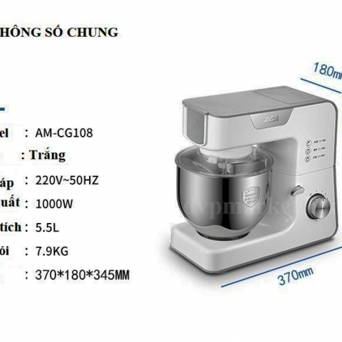 Máy trộn bột đa năng ACA Basic 1000W 5.5L (Cơ)