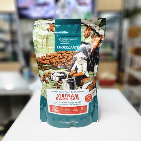 Puratos - Socola nút đen Asia 58% (1kg)